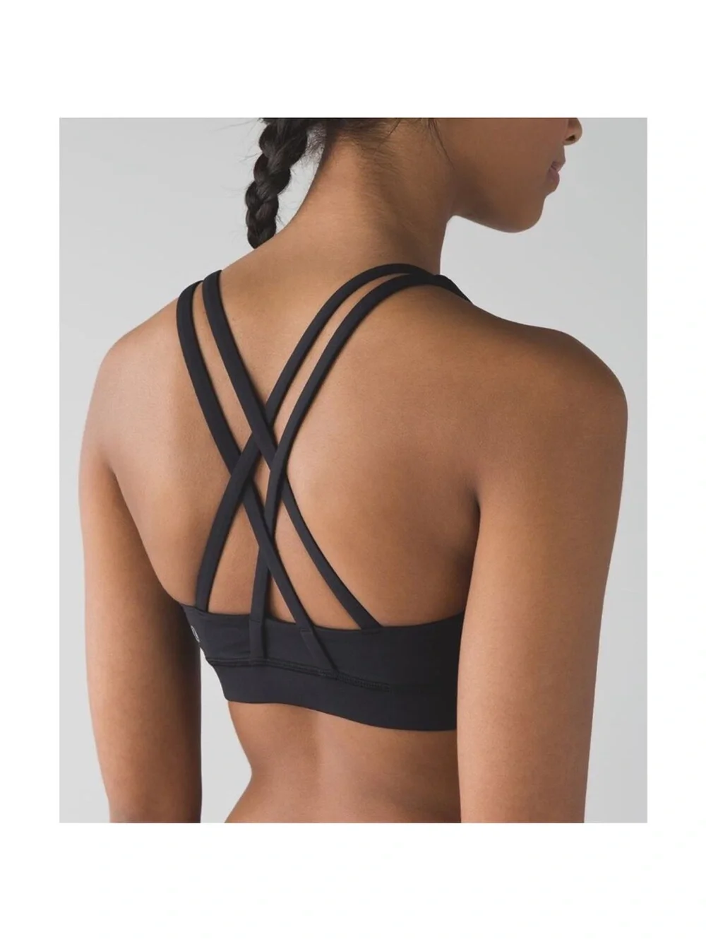 Lululemon Energy Bra Luxtreme Medium Support Strappy Sports Bra Black, size 10